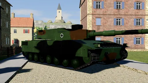 The Leopard 2 in the game, in the three-colour NATO scheme